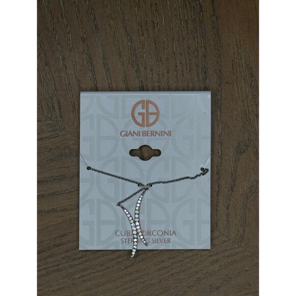 Giani Bernini Sterling Silver Cubic Zirconia Drop Necklace - Picture 5 of 6